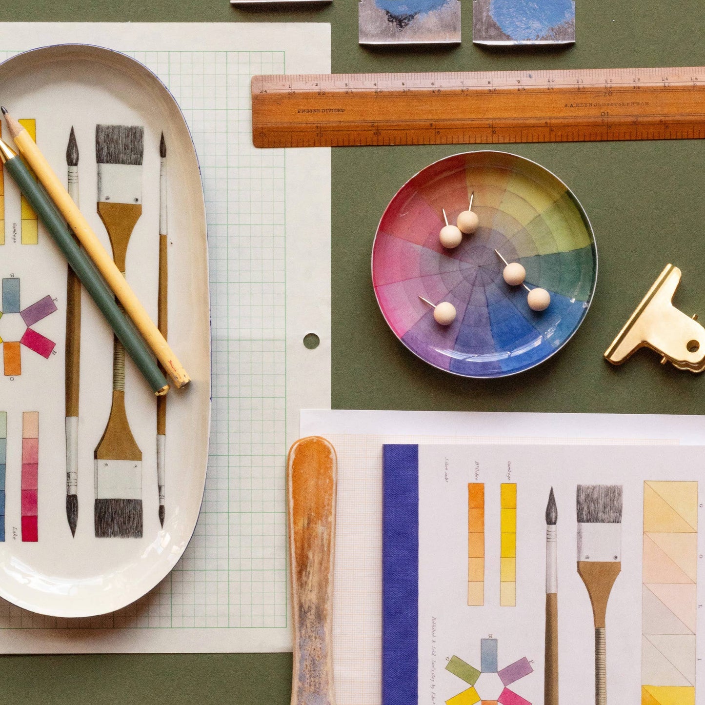 Vintage Colour Wheel - Enamel Tray