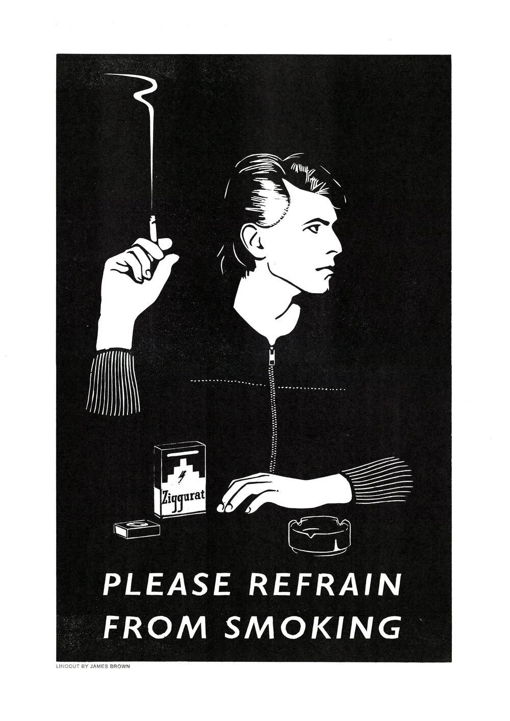 NO SMOKING Linocut Print