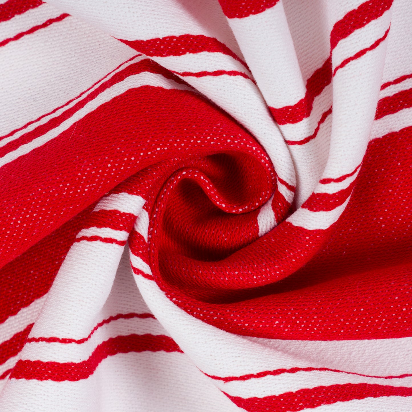 Striped Cotton Tea Towel - Scarlet