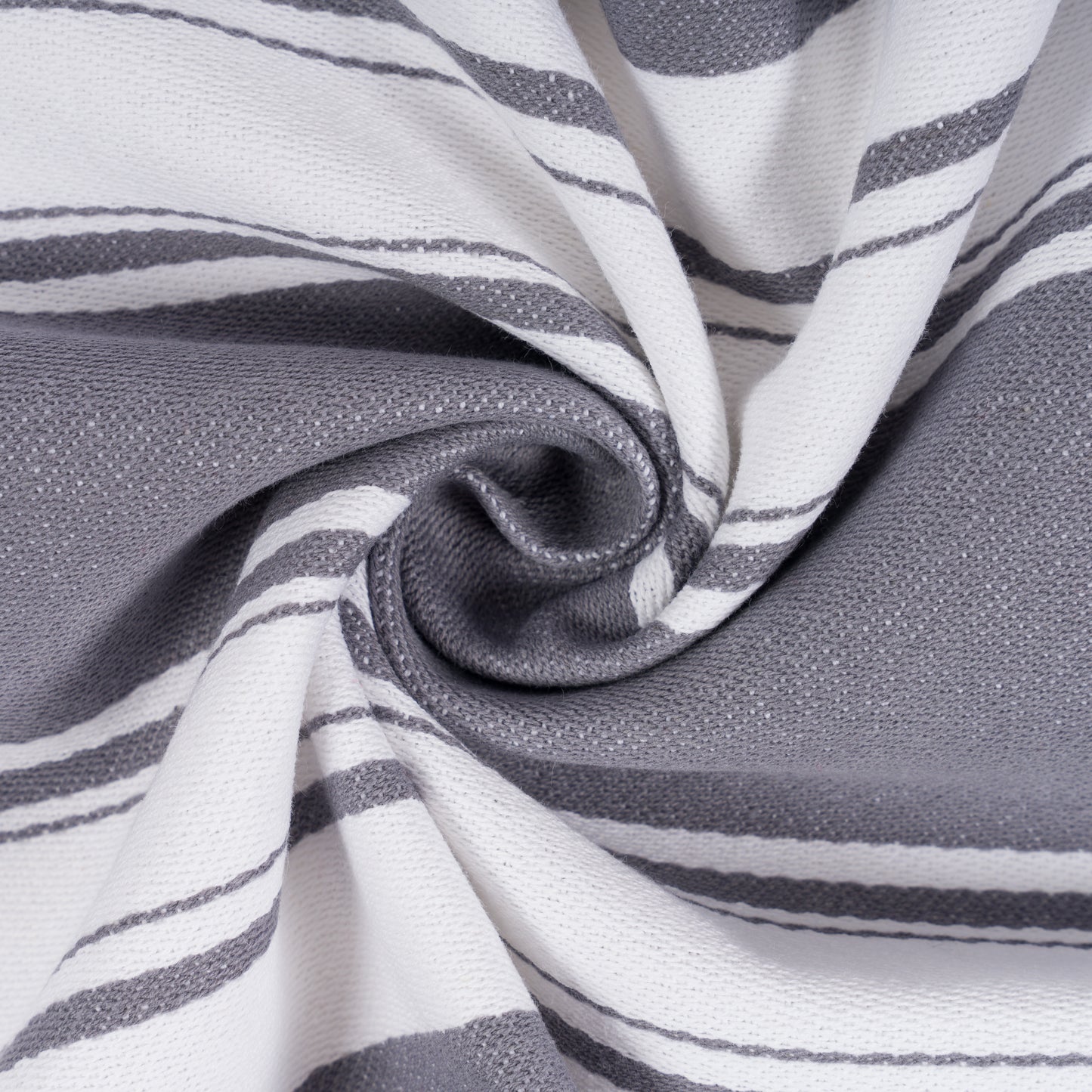 Striped Cotton Tea Towel - Slate Grey