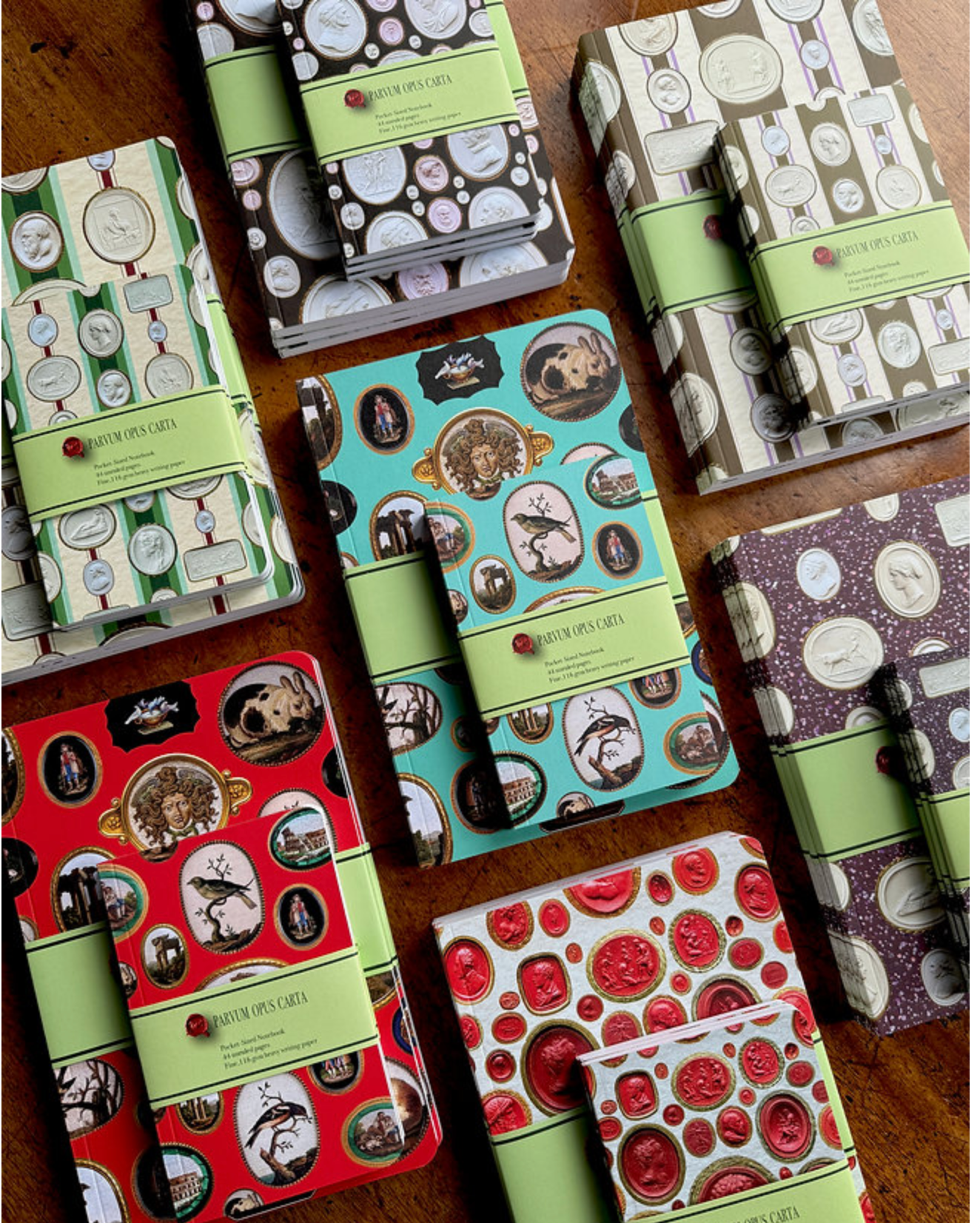 Micromosaics on Red Pocket-Sized Notebook