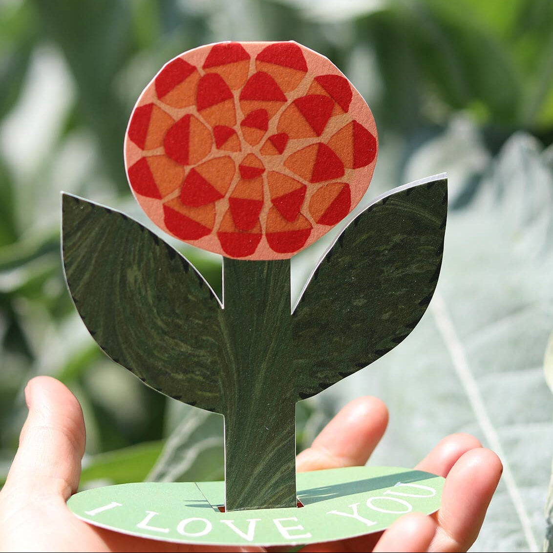 'I Love You' Rose Stand-Up Card