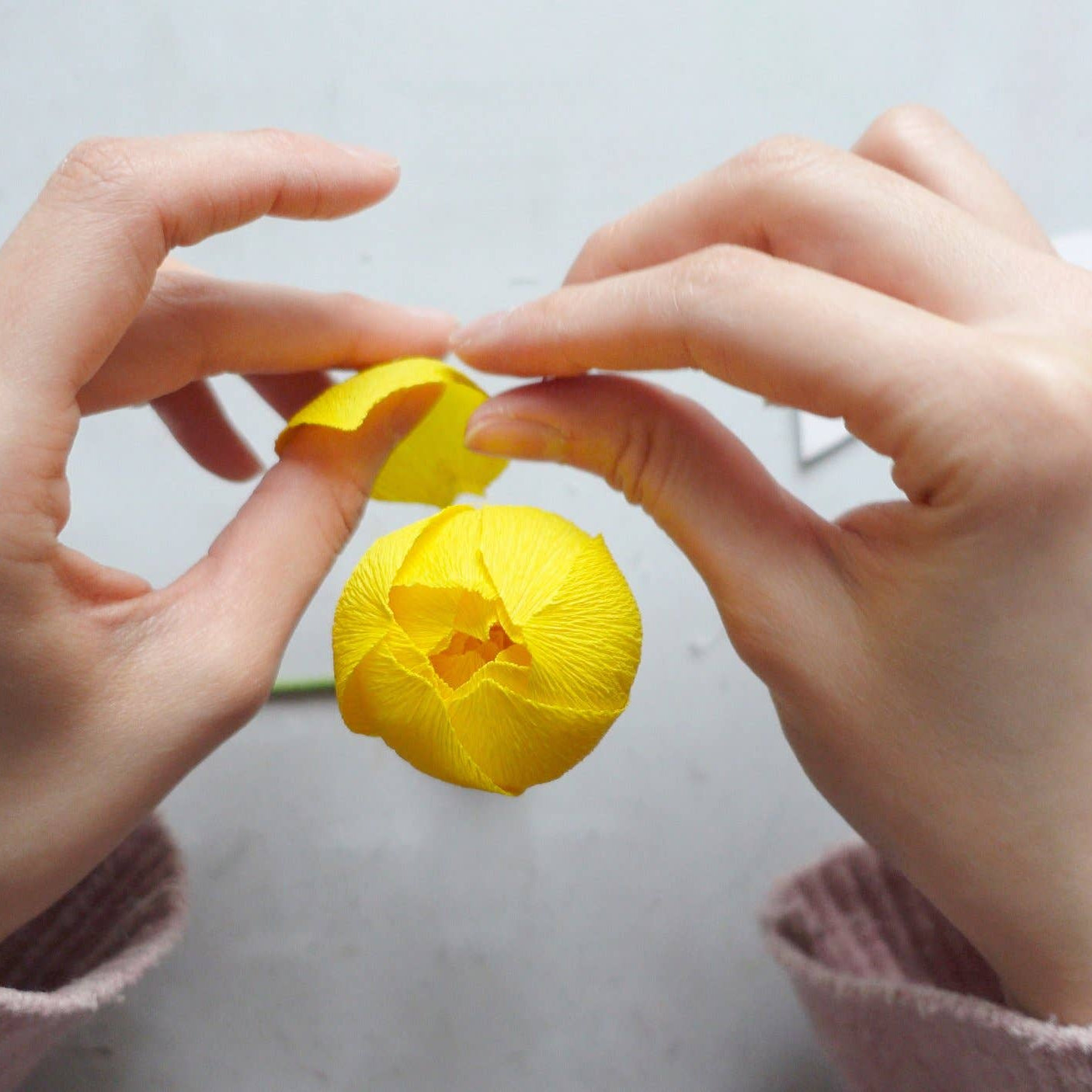 Make Your Own Crepe Paper Sulphur Rose - Yellow