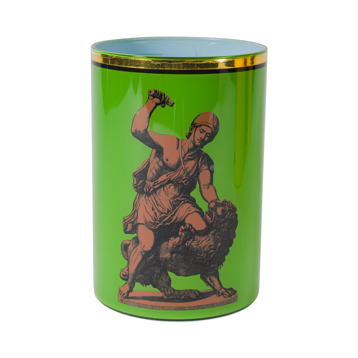 Roman Soldier & Lion Brush Pot