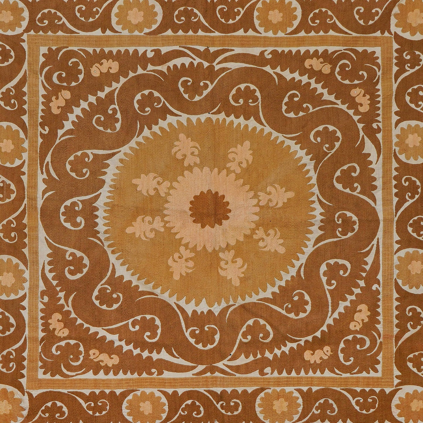 Handmade Vintage Suzani Throw - 138cm x 144cm
