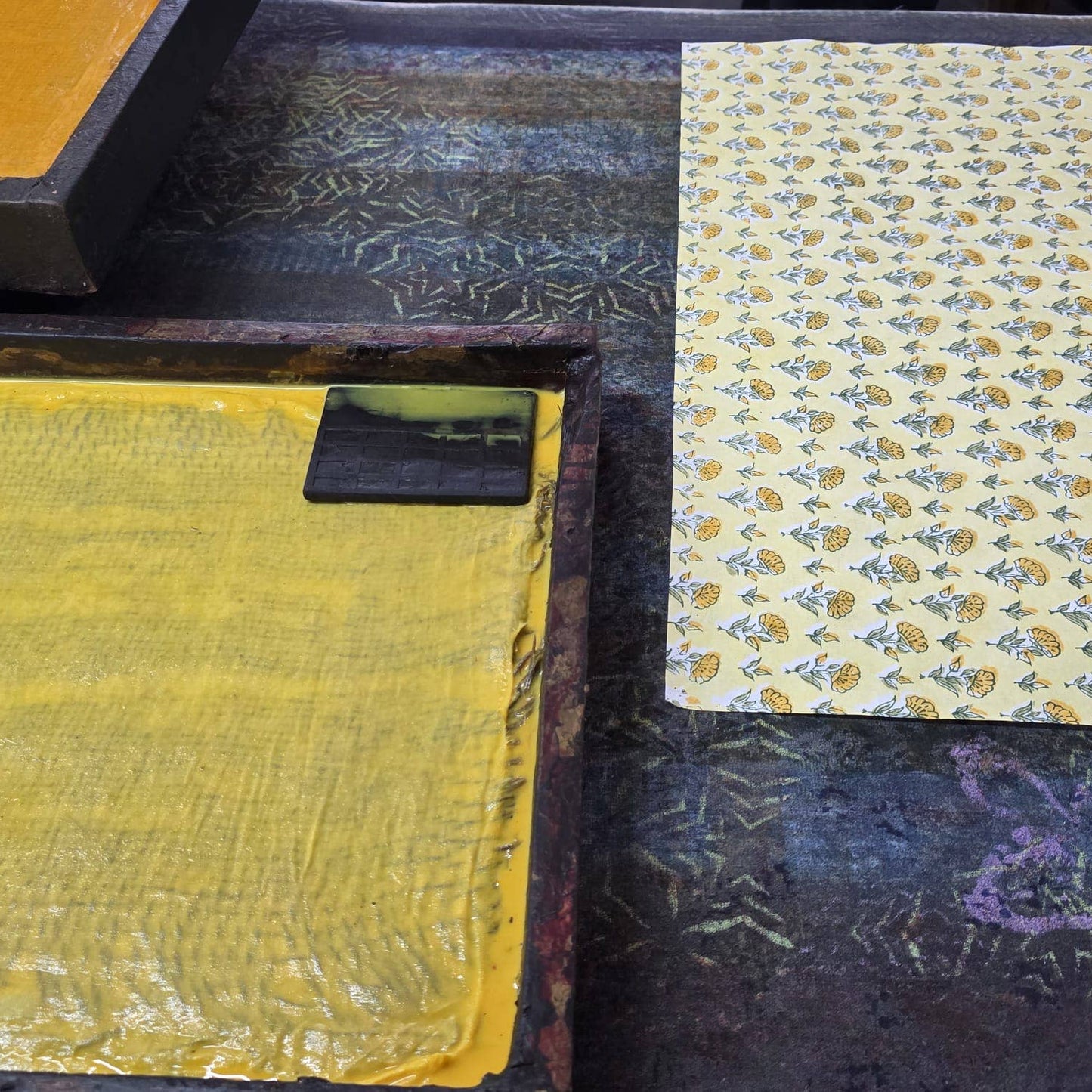 Block Printed Wrapping Paper - Ditsy Floral Sunshine