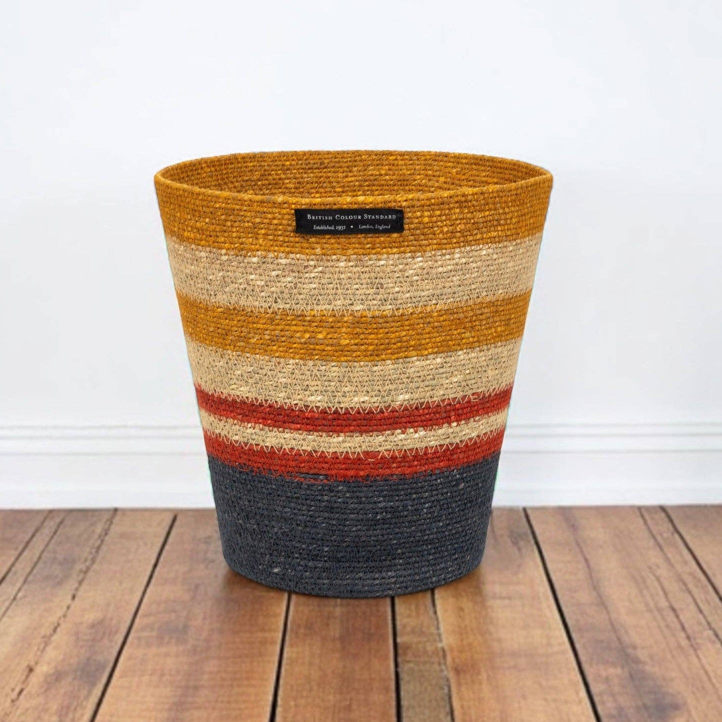 Seagrass Waste Paper Basket - Tuscan & Guardsman Red