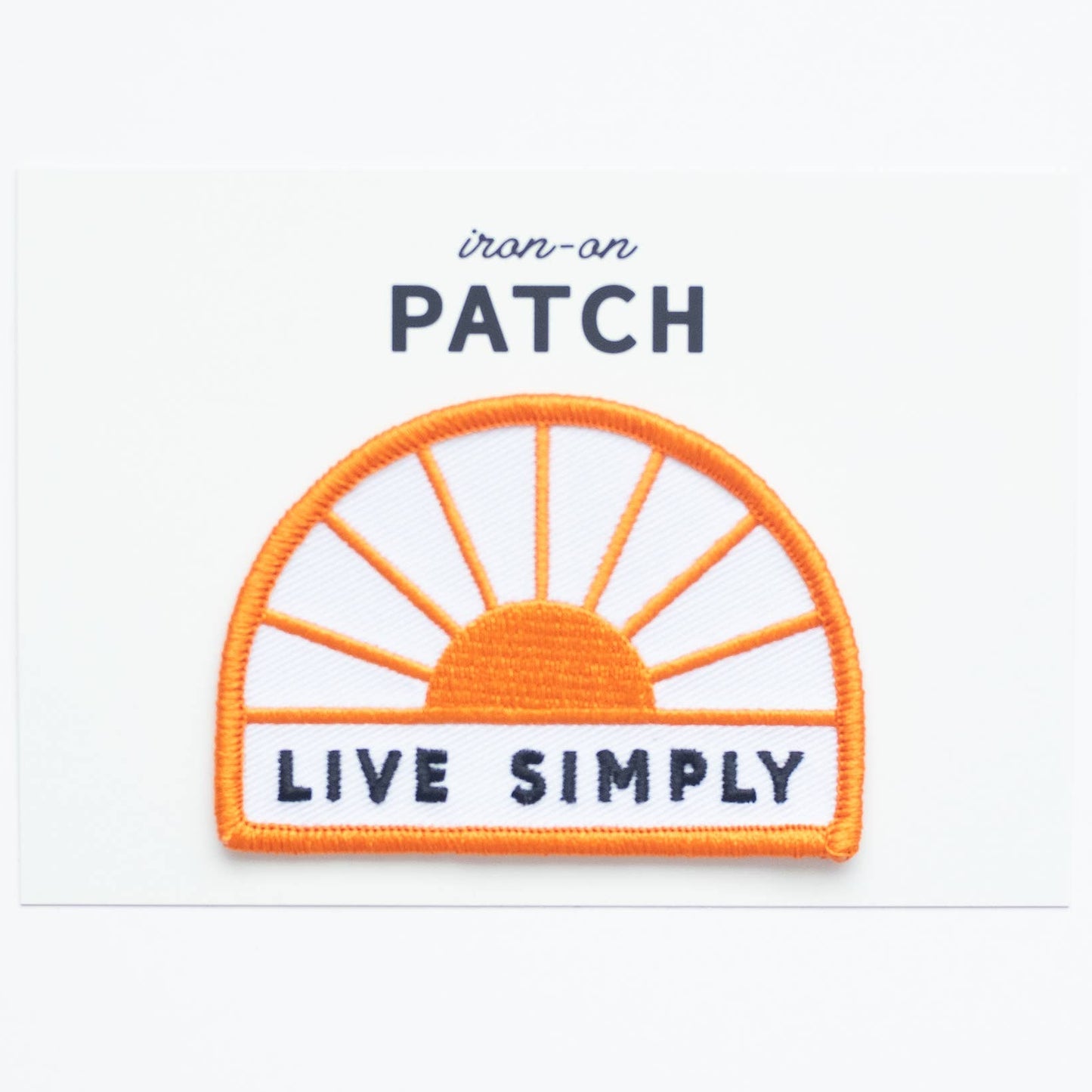 Embroidered 'Live Simply' Iron-on Patch