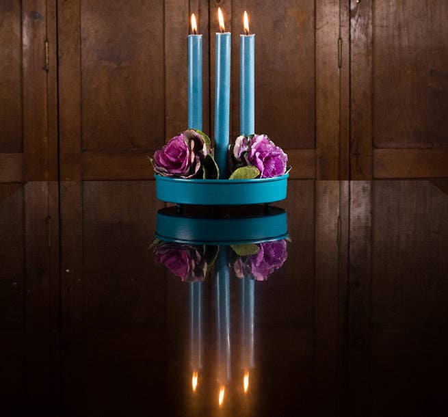 Petrol Blue Dinner Candles - Pack of 6