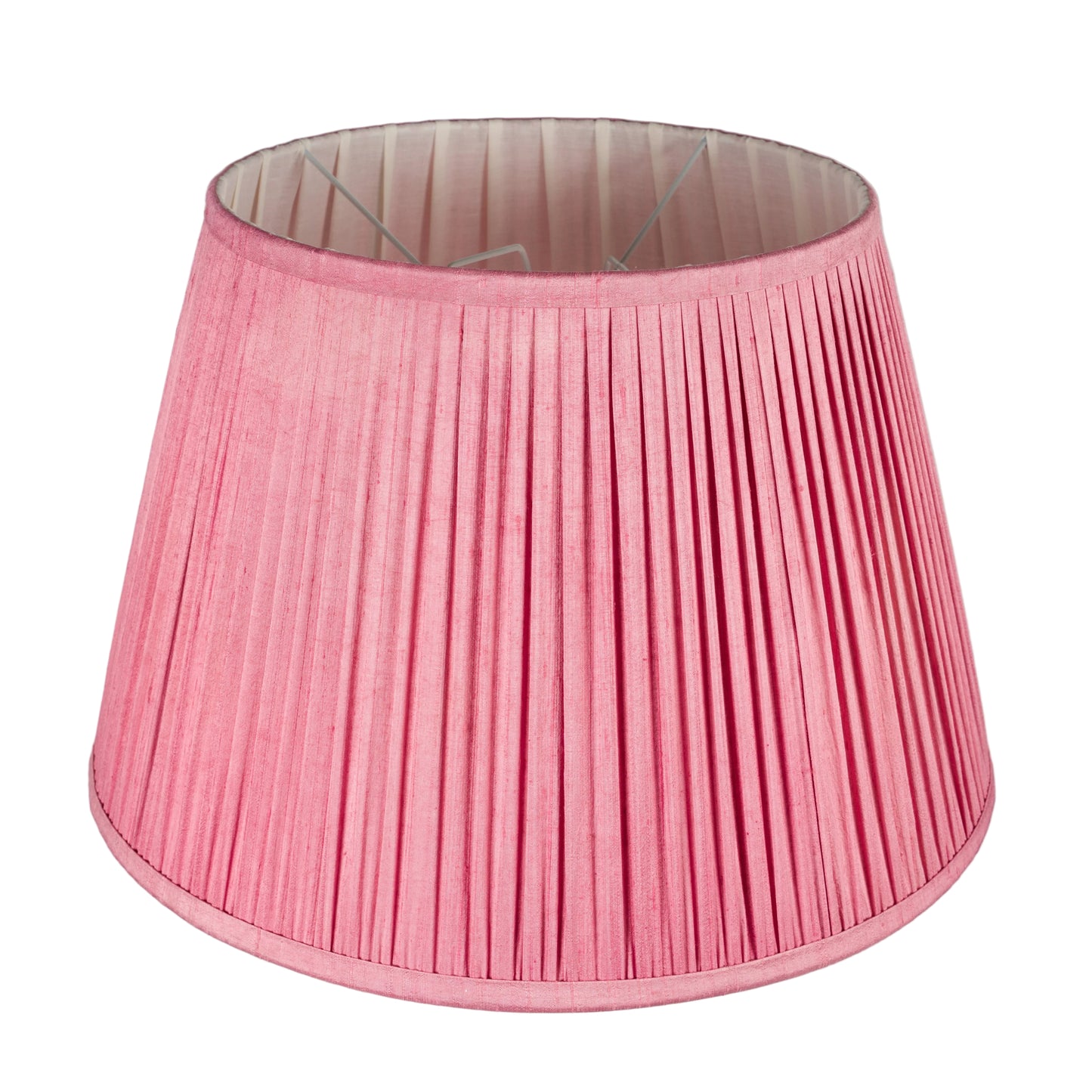 14" Natural Dyed Silk Dupion Lampshade - Pink