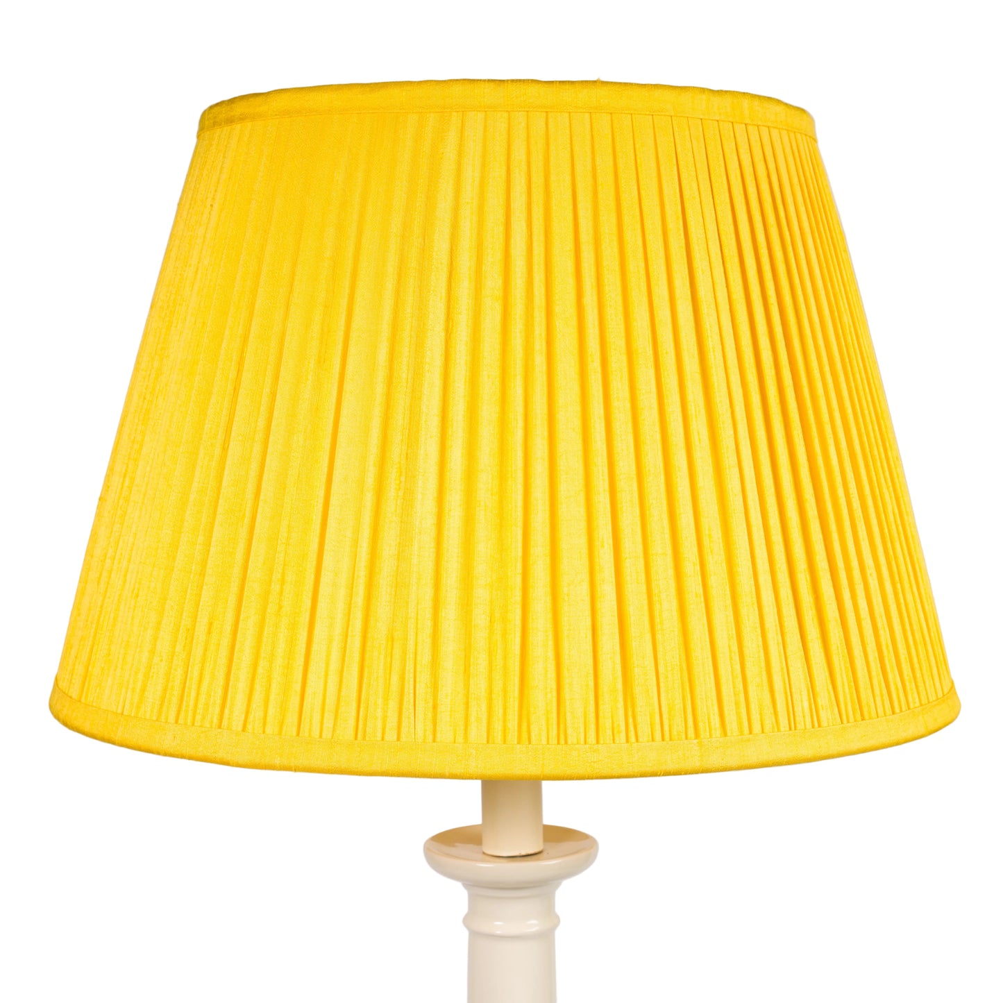 10" Natural Dyed Silk Dupion Lampshade - Yellow