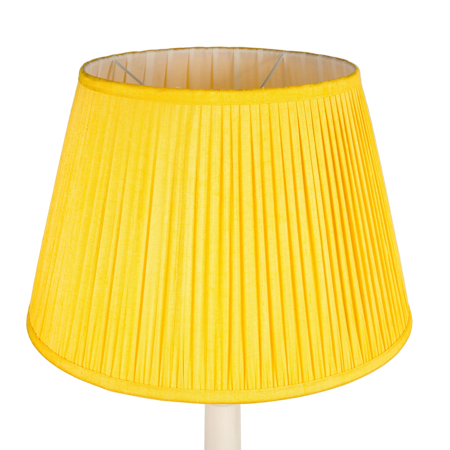 10" Natural Dyed Silk Dupion Lampshade - Yellow