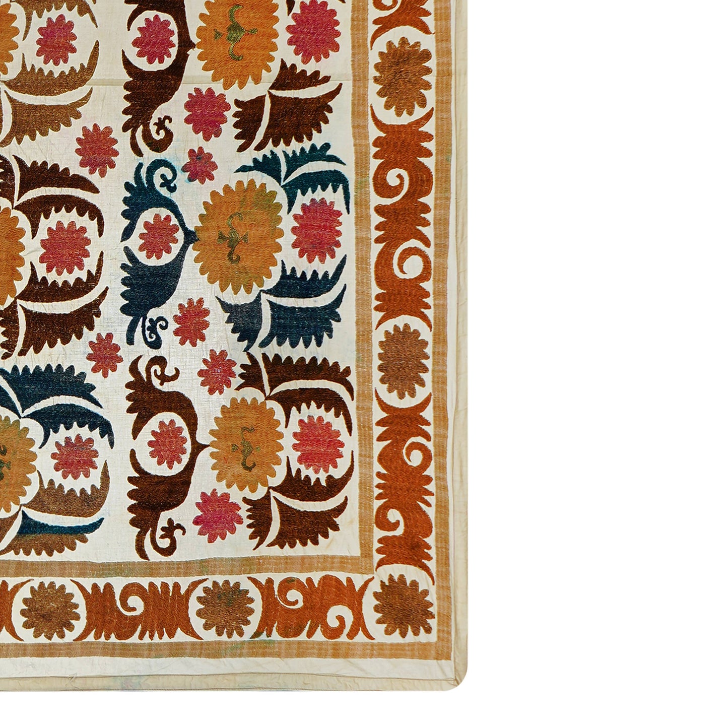Handmade Vintage Suzani Throw -  112cm x 126cm