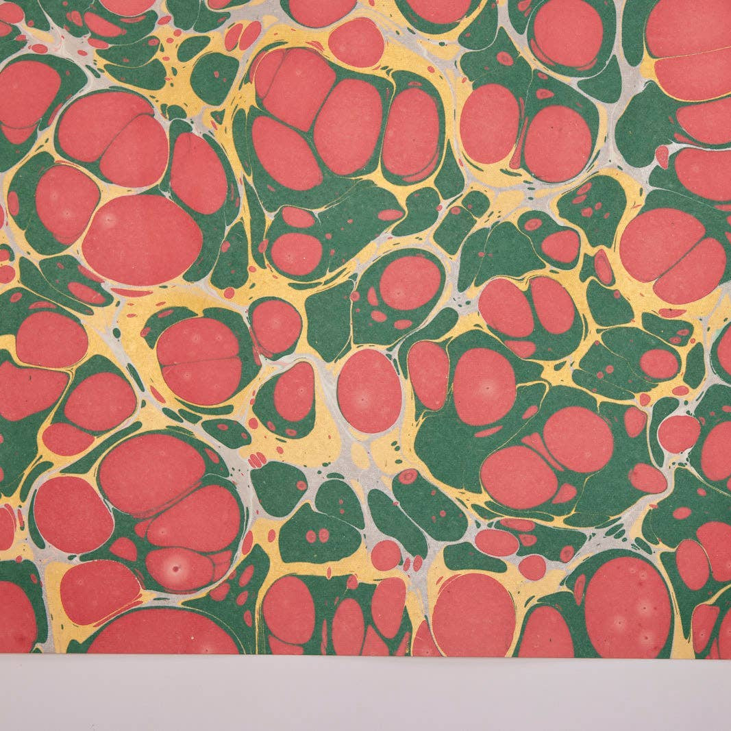 Hand Marbled Wrapping Paper - Stone Festive Mix