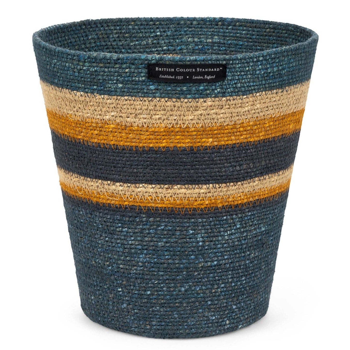 Seagrass Waste Paper Basket - Pompadour and Midnight Blue