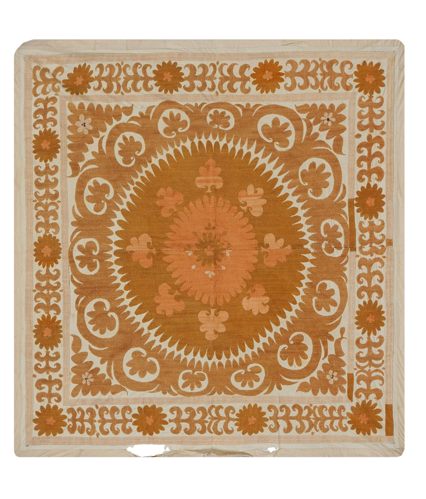 Handmade Vintage Suzani Throw - 132cm x 140cm