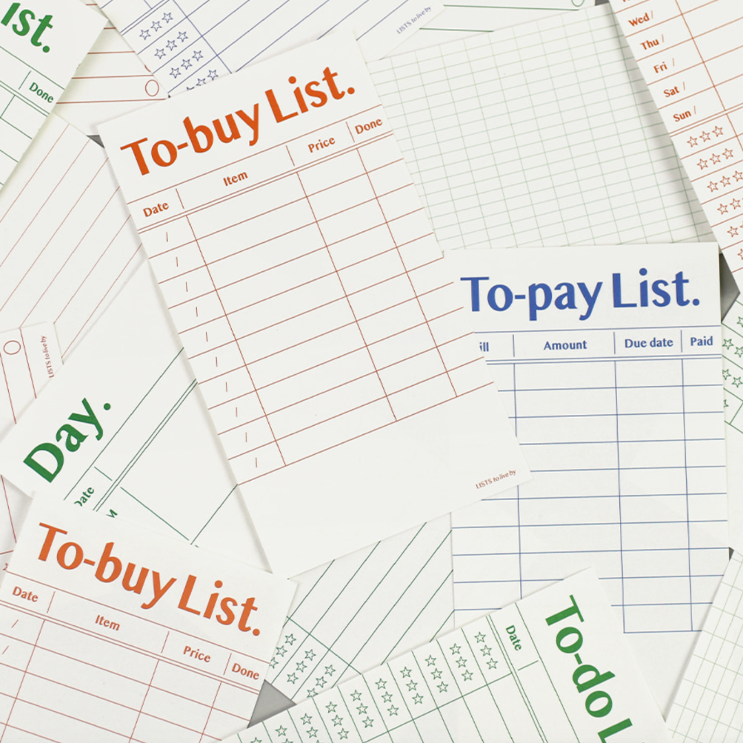 Paperian Lists To Live by 'Weekly' Memo Pad