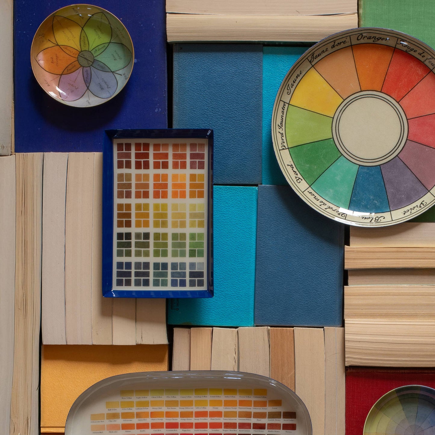 Rectangular Enamel Tray - Watercolour Swatches