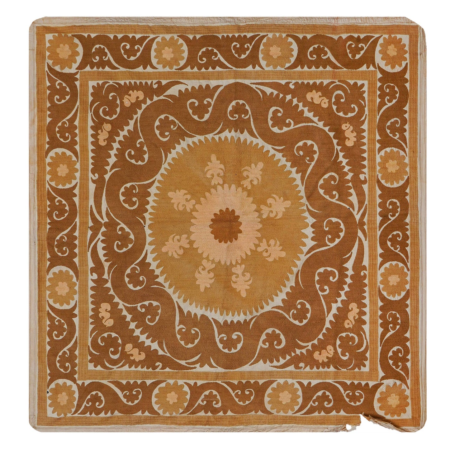 Handmade Vintage Suzani Throw - 138cm x 144cm