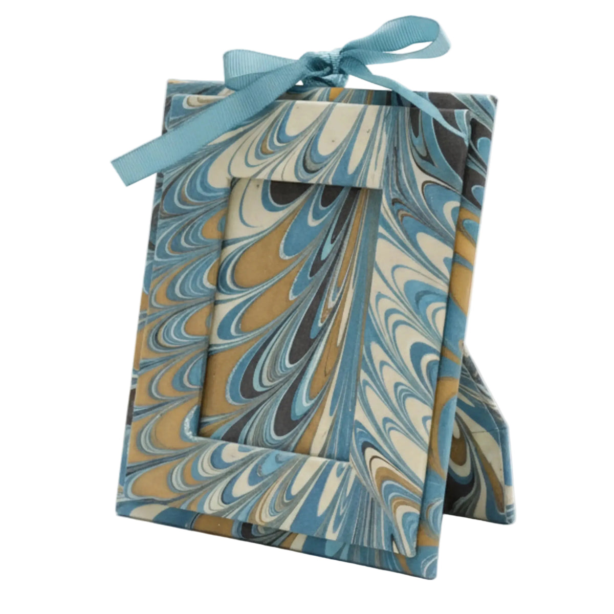 Mini Hand-Marbled Picture Frame - Nila Feathers