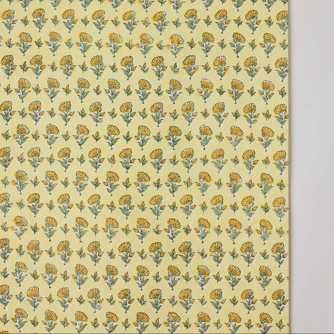 Block Printed Wrapping Paper - Ditsy Floral Sunshine