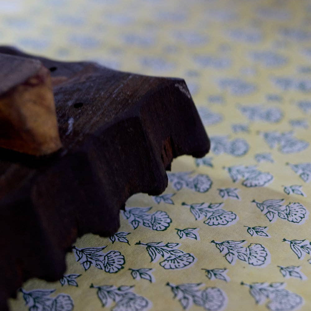 Block Printed Wrapping Paper - Ditsy Floral Sunshine