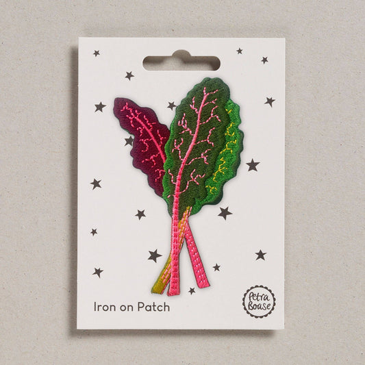 Embroidered  Rainbow Chard Iron-On Patch
