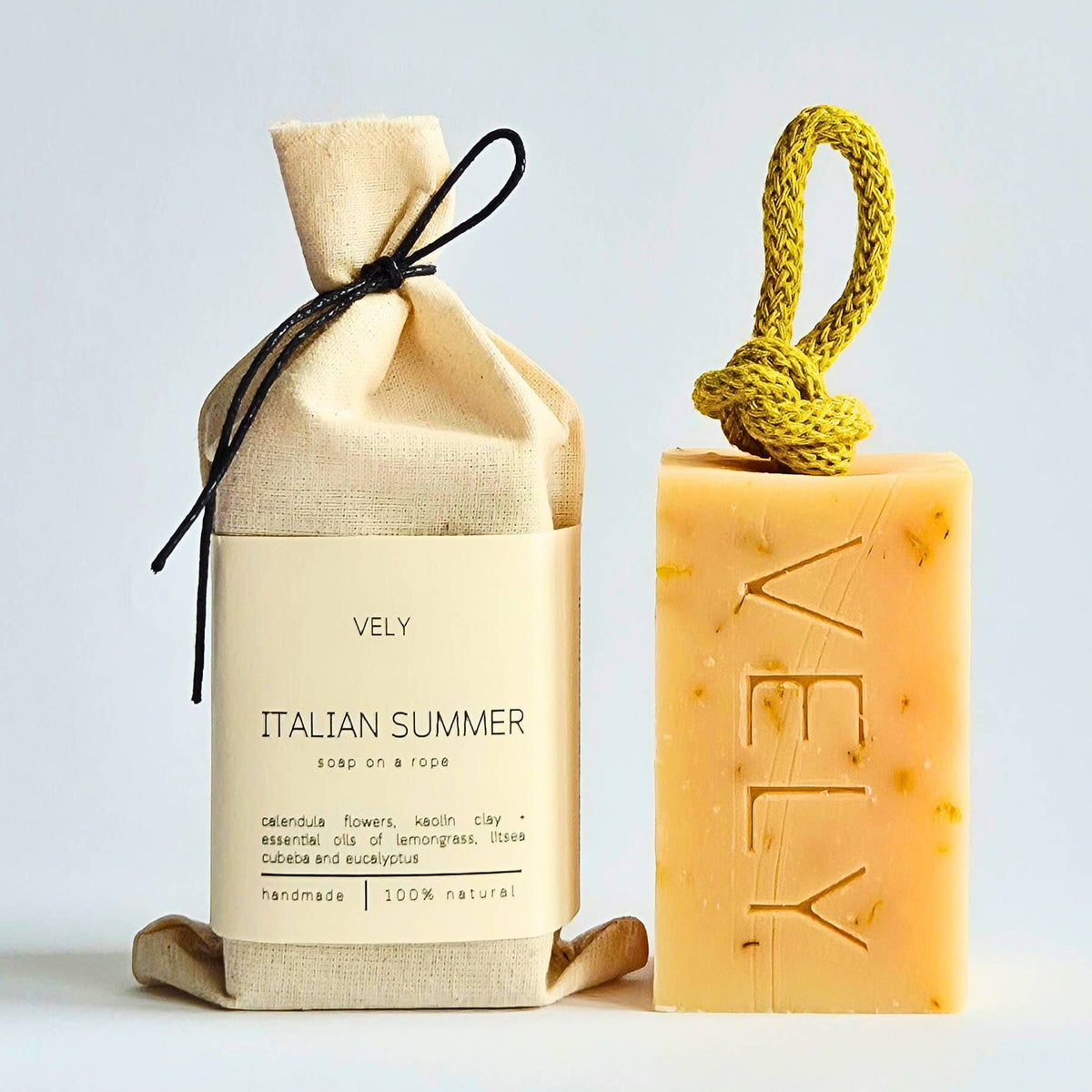 Handmade Soap On A Rope "Italian Summer"