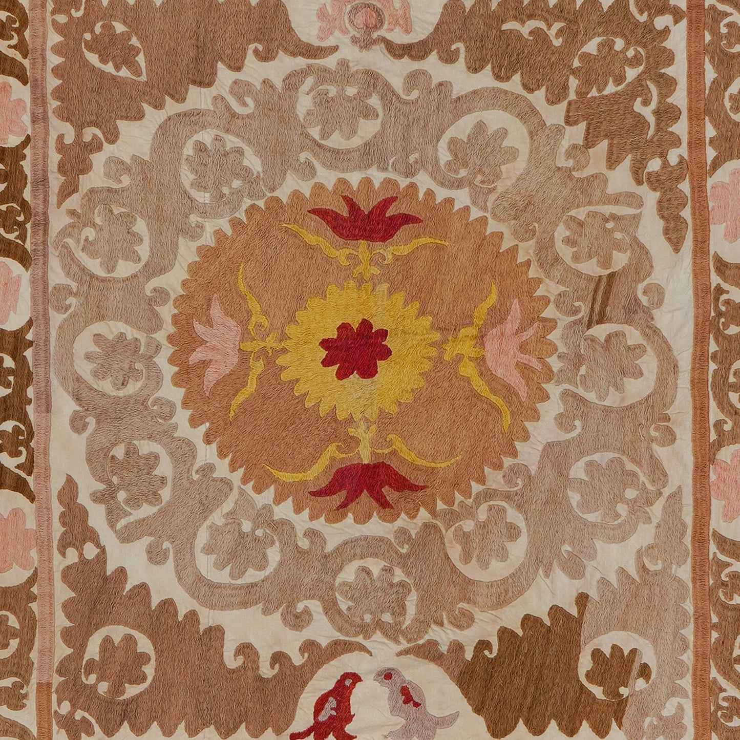 Handmade Vintage Suzani Throw - 114cm x 122cm