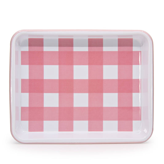 Max Humphrey x CCH Gingham Enamelware Tray: Pink