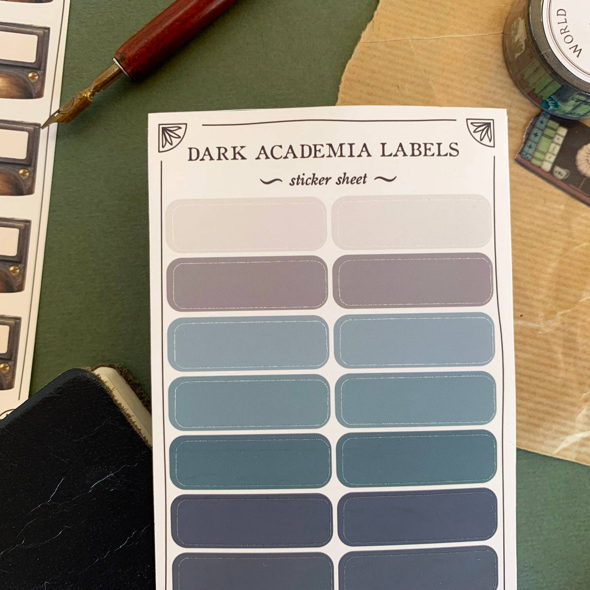 Dark Academia Label Sheet