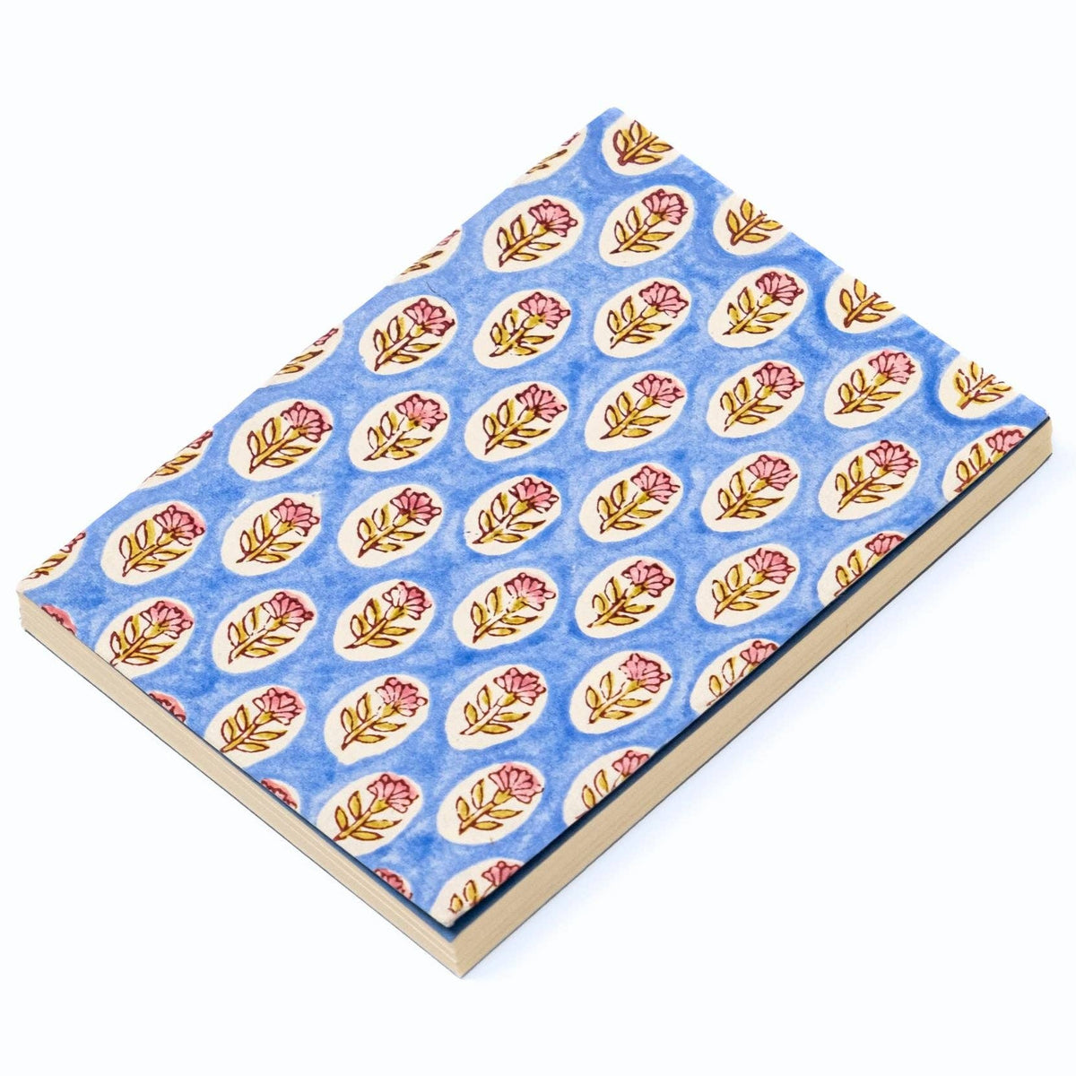 A5 Block Print Notebook - Purple & Blue Daisies