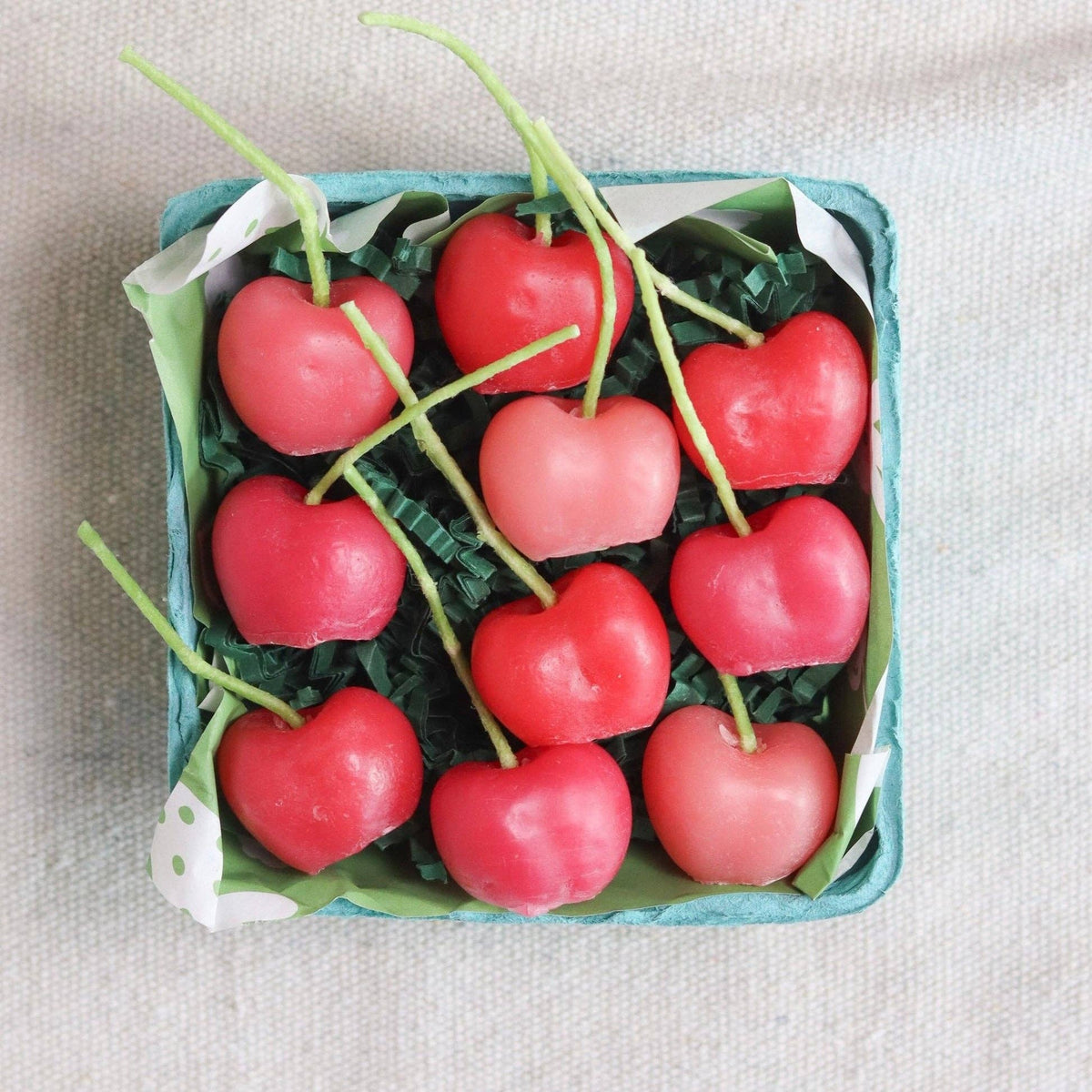 Pink Cherry Birthday Beeswax Candles - 10