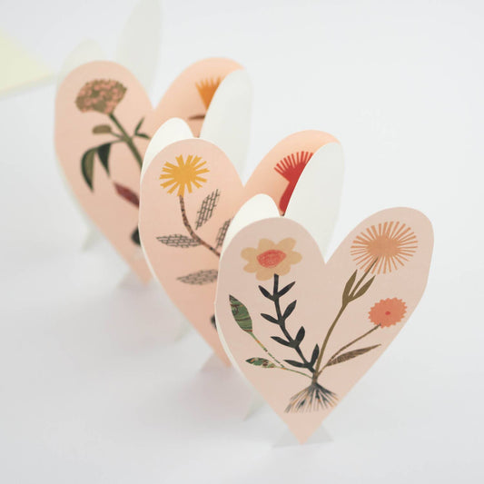 Love Hearts Concertina Greeting Card
