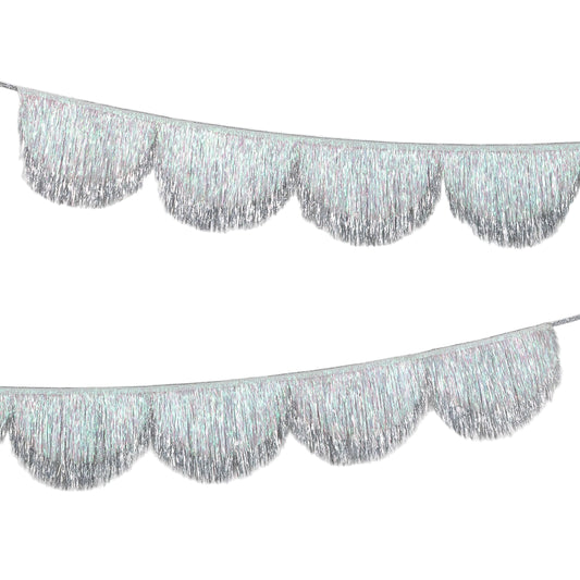 Silver Iridescent Tinsel Garland - 6ft