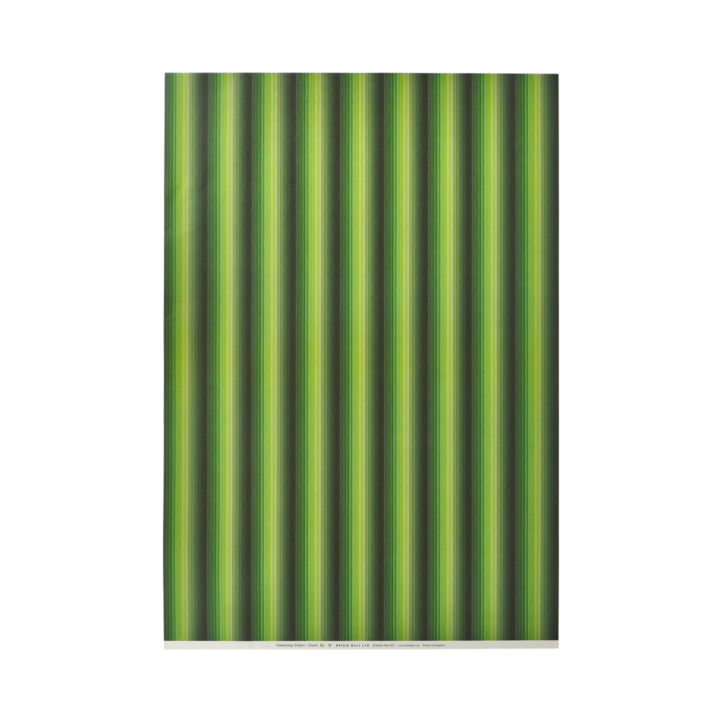 Undulating Stripes - 5 Sheets Of Green Paper