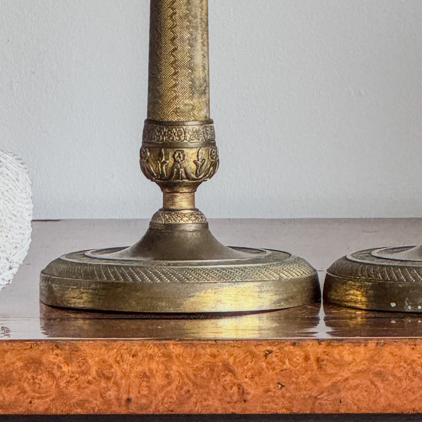 A Pair of Mid 19th Century Cast Brass Candlesticks