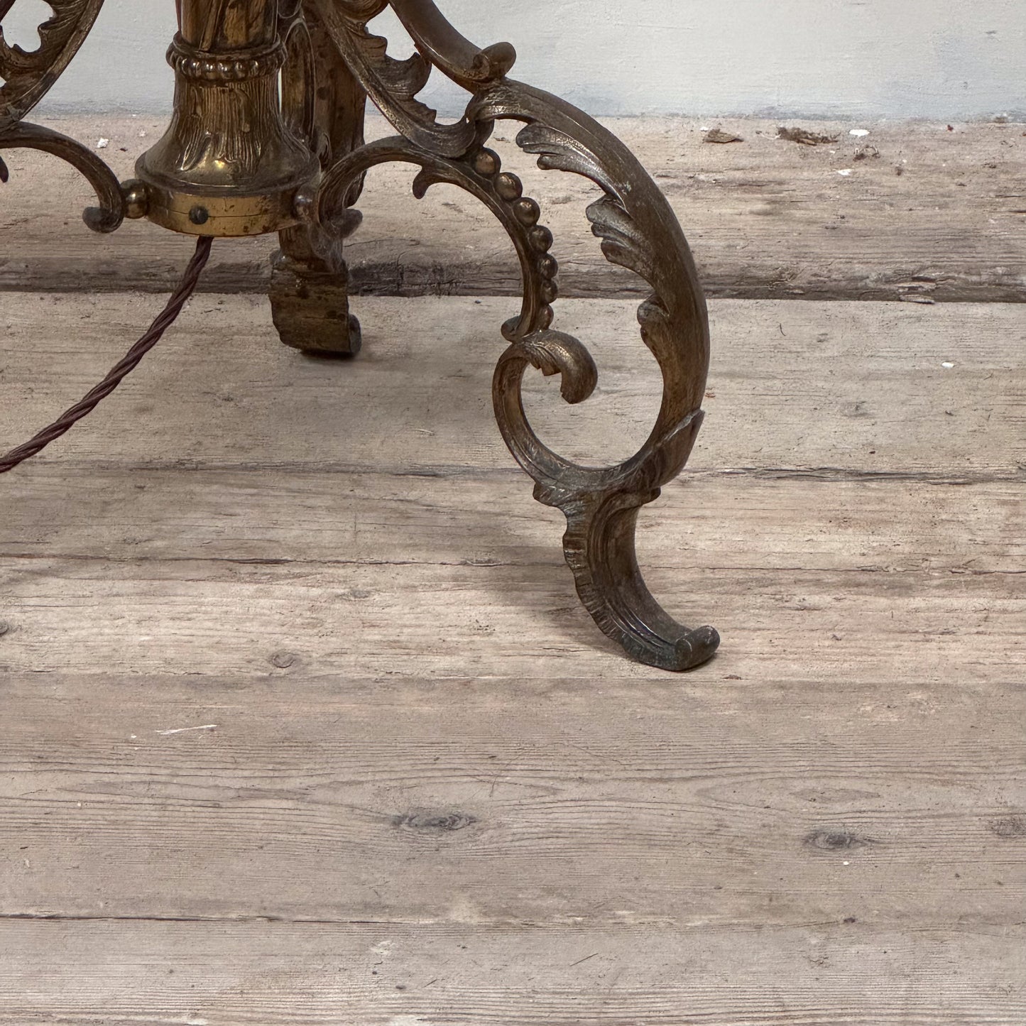 A Late 19th Century Gilded Brass Standard Lamp
