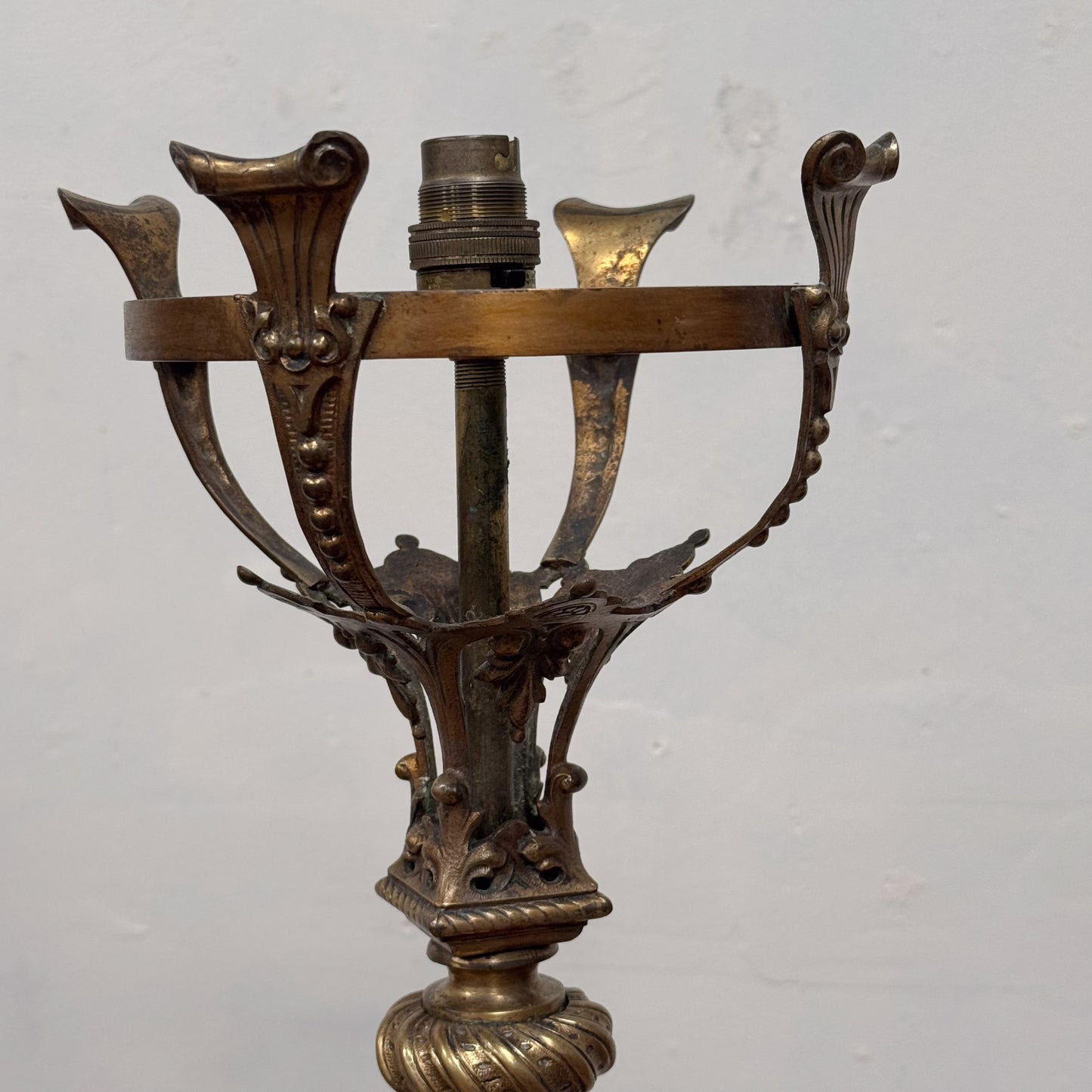 A Late 19th Century Gilded Brass Standard Lamp