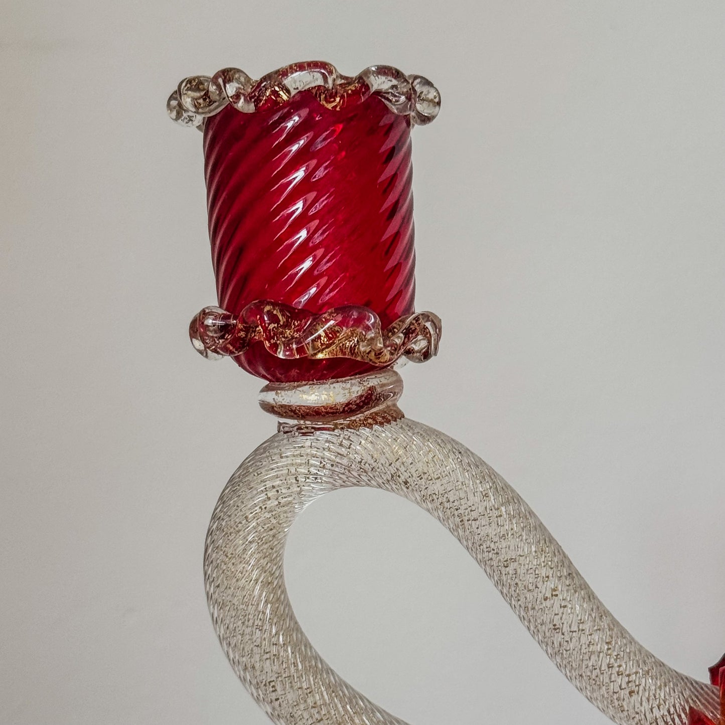 A Pair of Early 20th Century Murano Glass Candlesticks