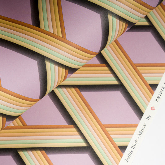 Trellis Work - 5 Sheets Of Mauve Paper