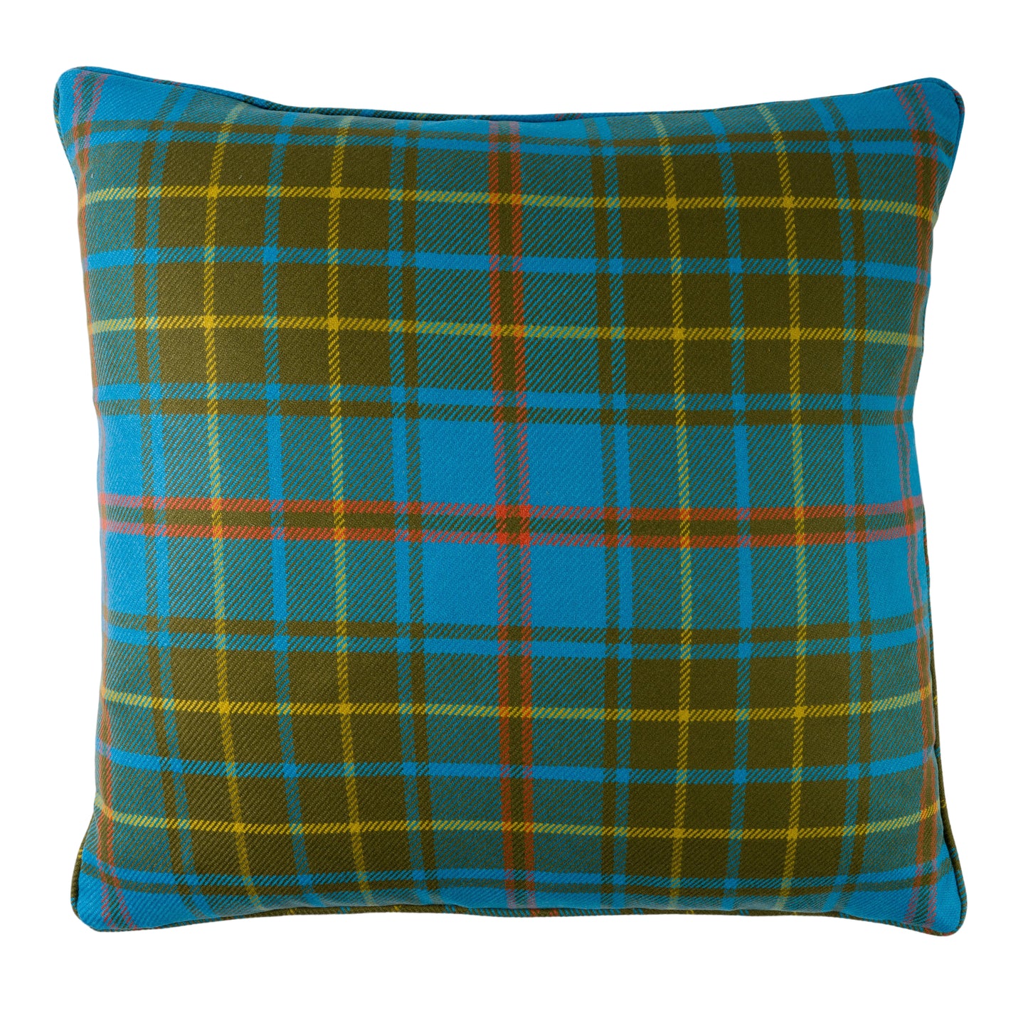 Large Check Lambswool Cushion - Marina