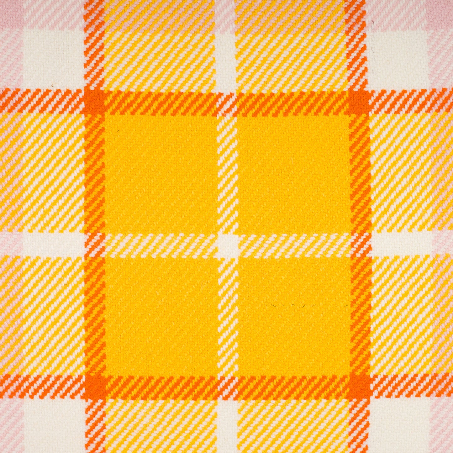 Large Check Lambswool Cushion - Gold