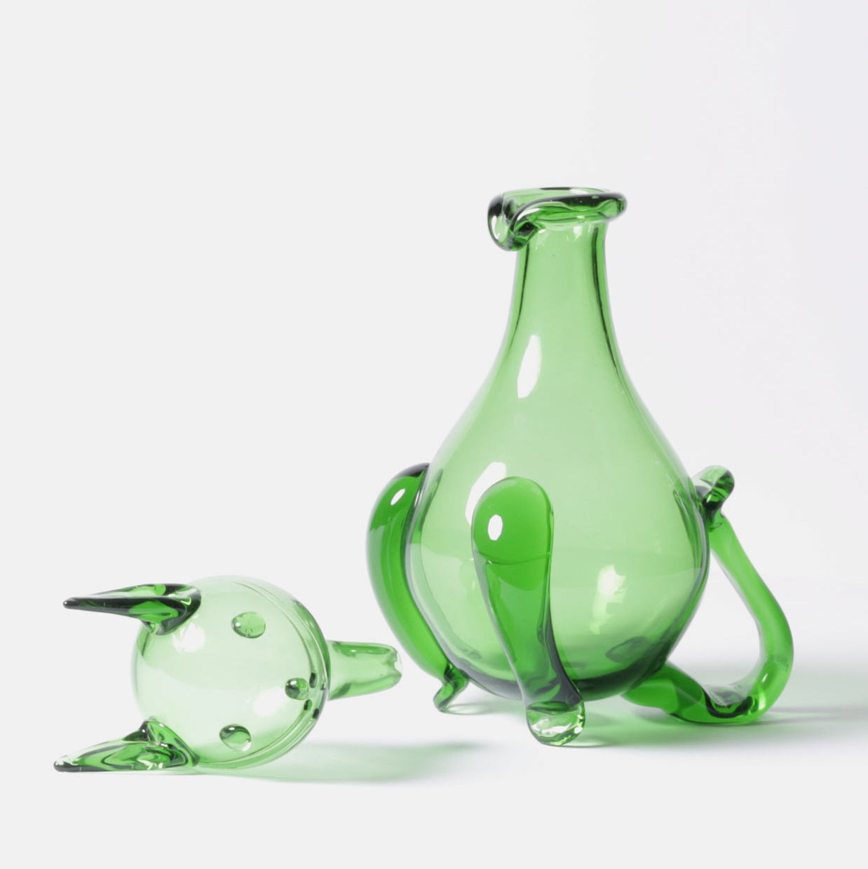 Empoli Verde Cat Decanter, Italy, c.1960s