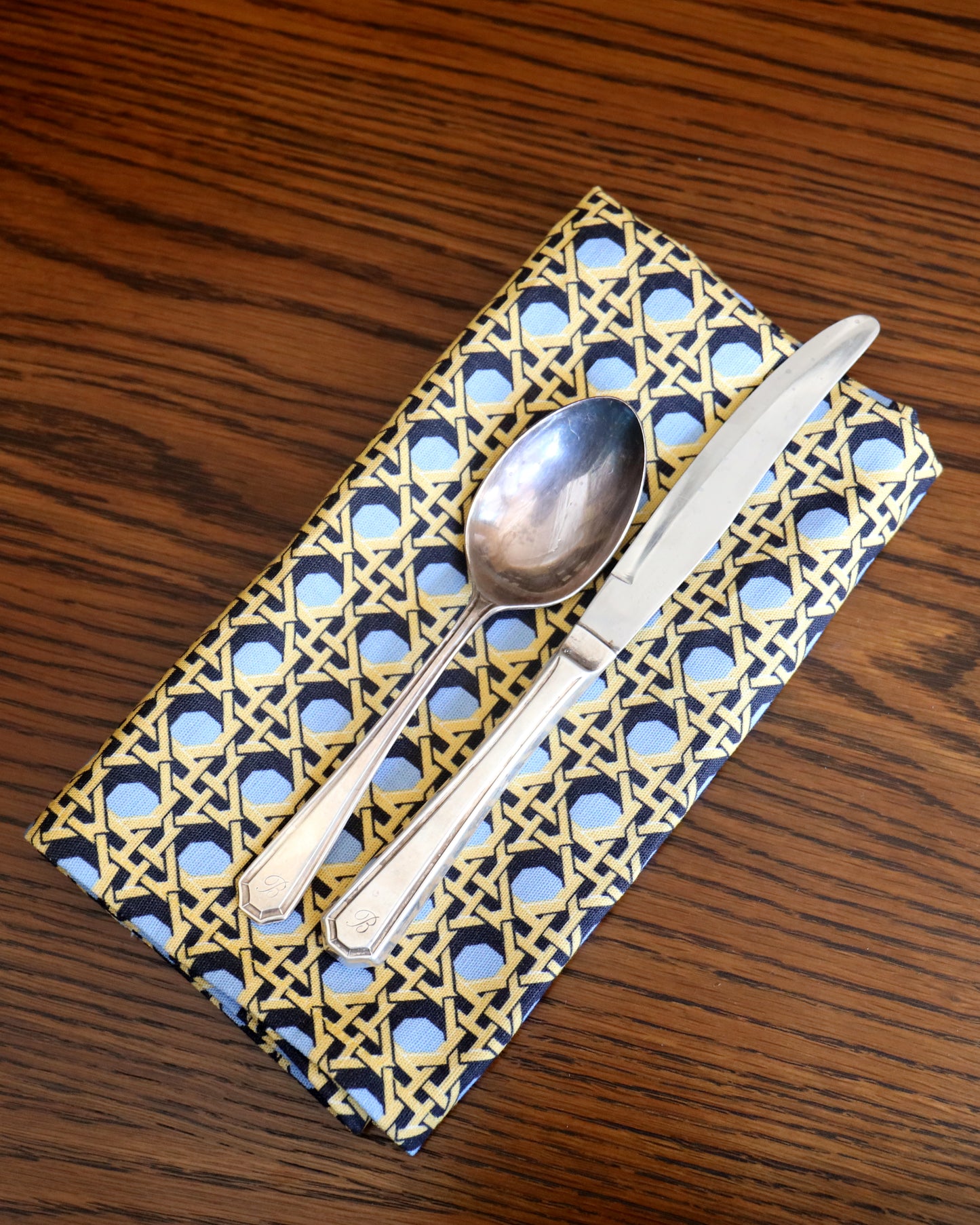 Regency Caning Napkin - Pale Grey