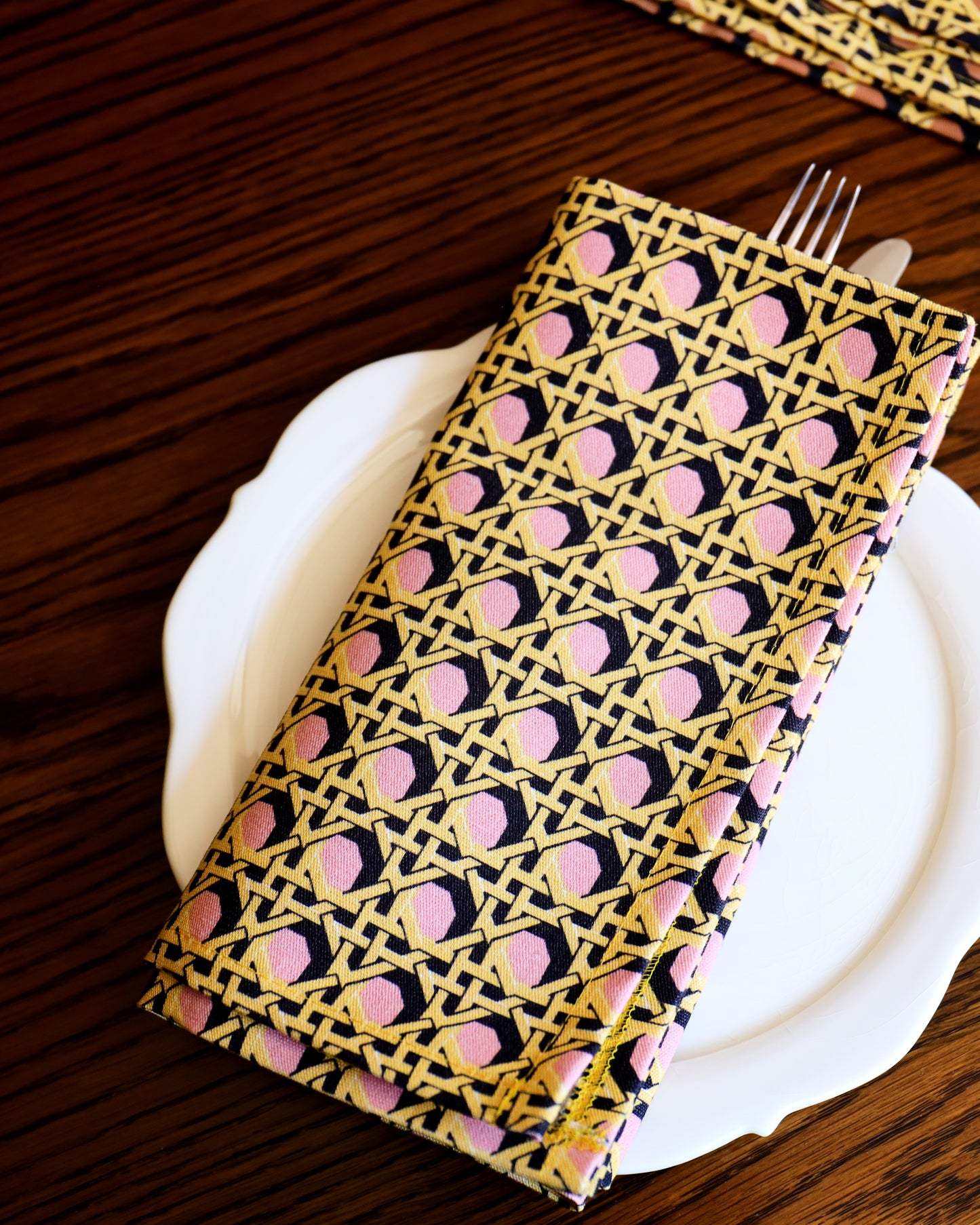 Regency Caning Napkin - Khaki