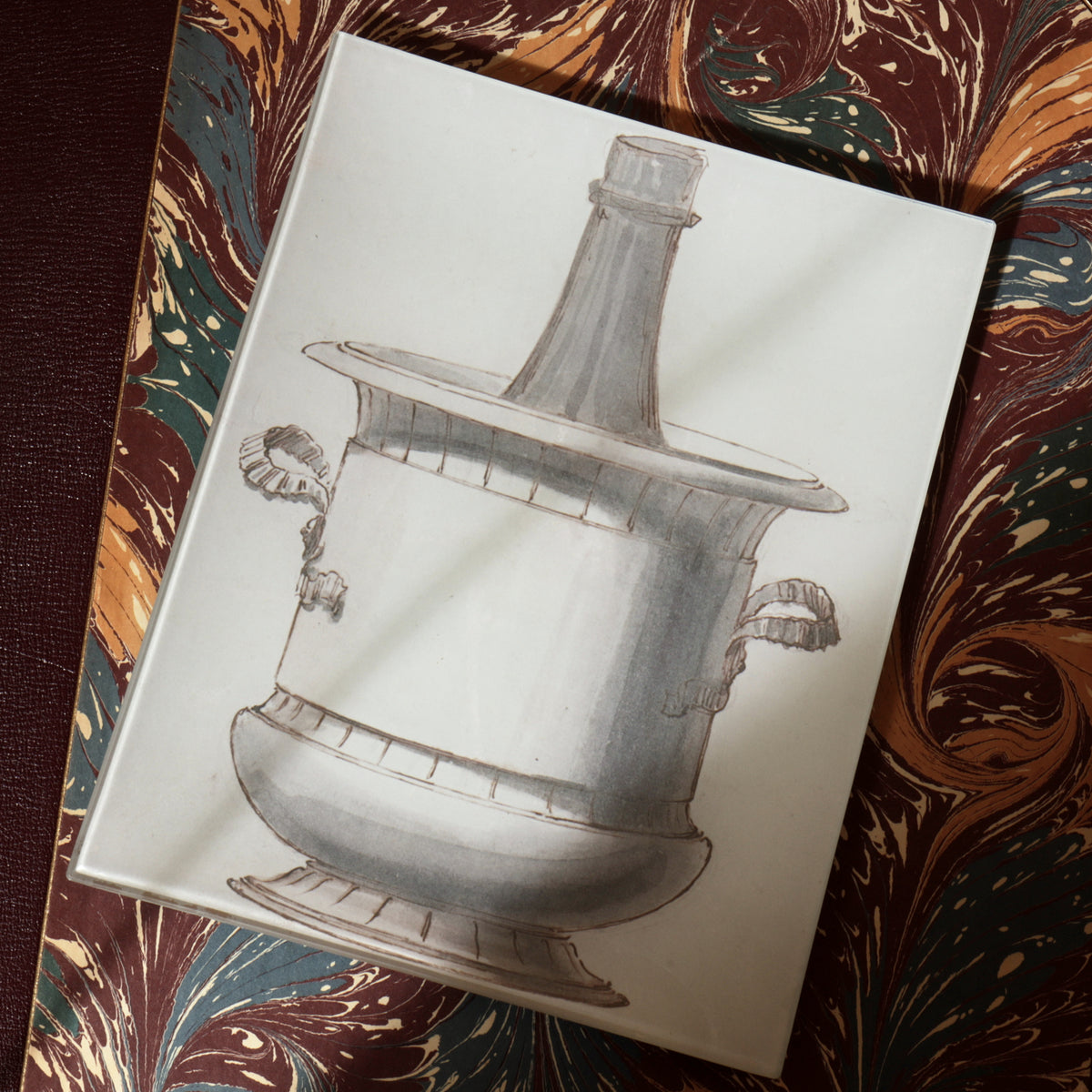 8" x 10" Ink Wash Study Of A Champagne Bucket