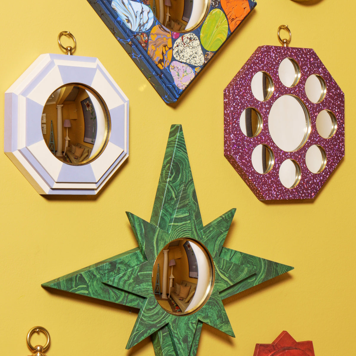 Compass Star Mirror - Malachite