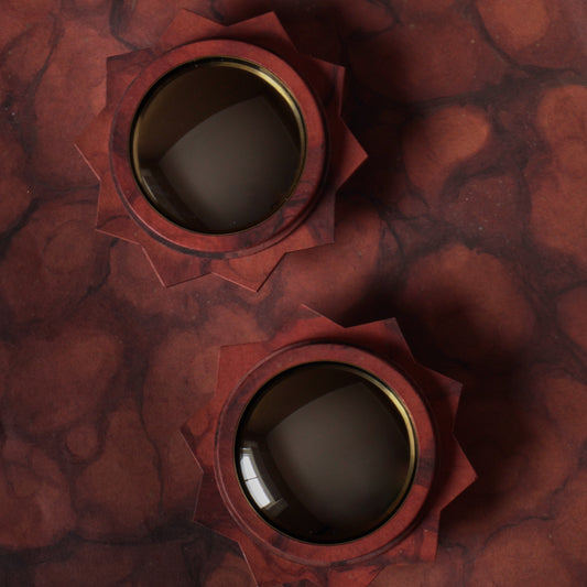 Small 10-Point Star Mirror, Bronze Glass - Verona Rosso