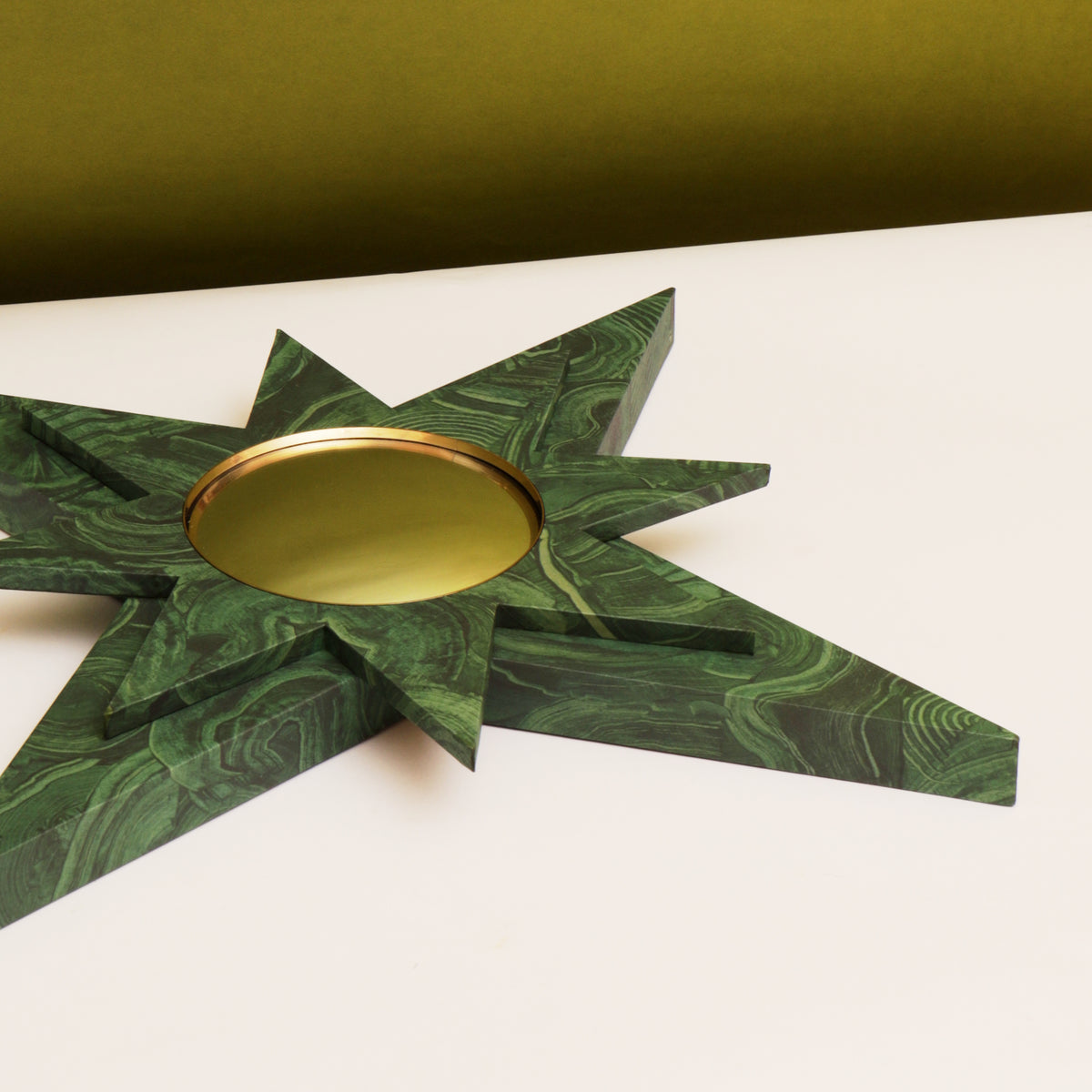Compass Star Mirror - Malachite